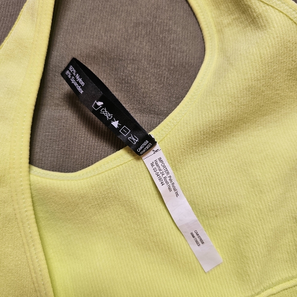 SWS Essentials set of neon green, army green ribbed stretch crop tank top S US - Picture 4 of 5